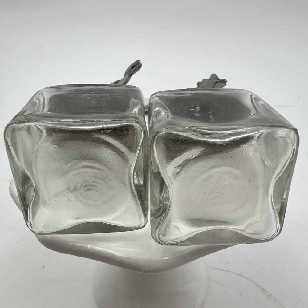 Pewter Clear Glass Rooster Salt and Pepper Shakers - Picture 3 of 7